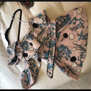Pink floral Self Portrait one shoulder blouse 4